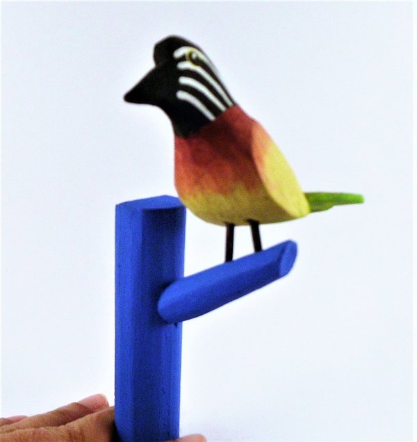 Vogel mit Wandhalter - ca 12cm (weitere)