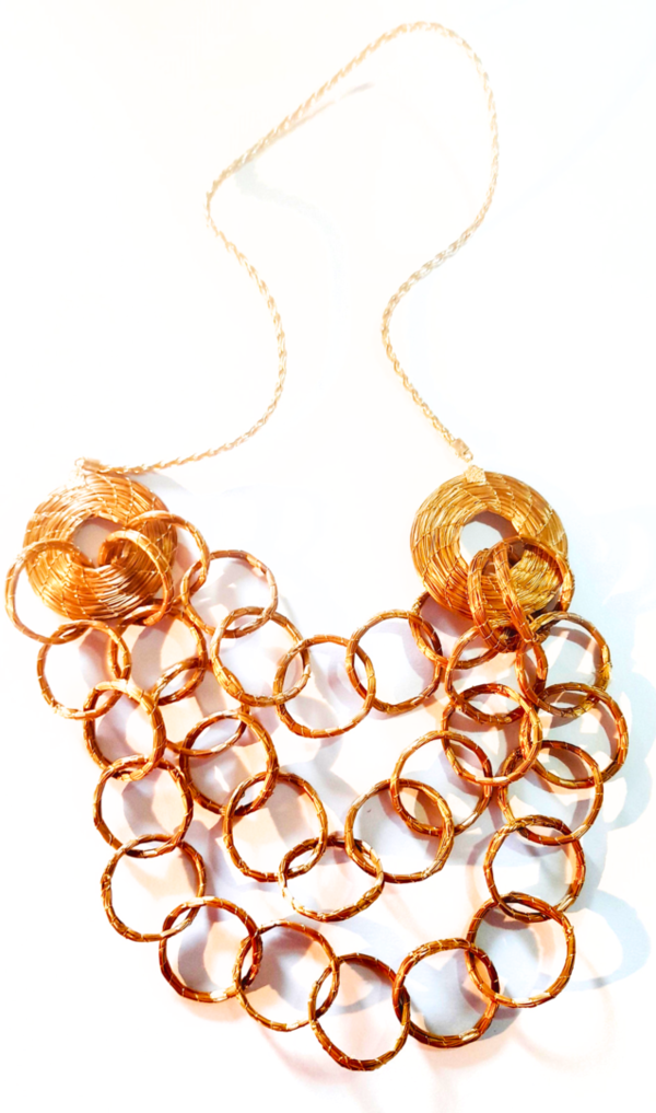 Halskette Mandala Goldgras