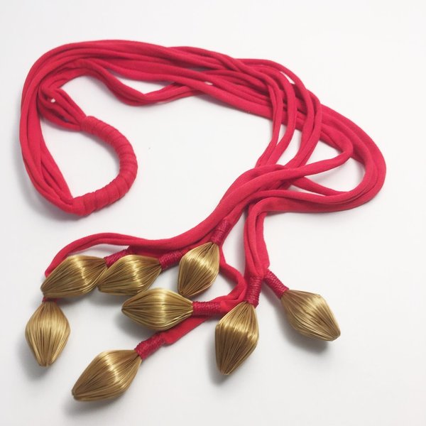 Halskette Veredas verschiedenen Farben Goldgras
