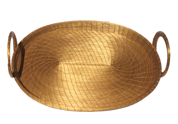 Tablett Oval aus Goldgras