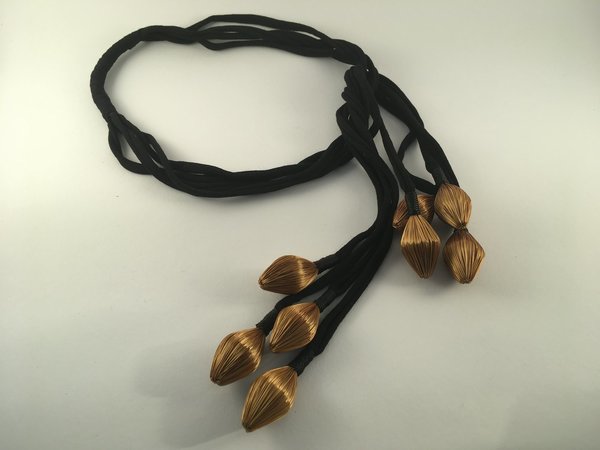 Halskette Veredas Goldgras - schwarz