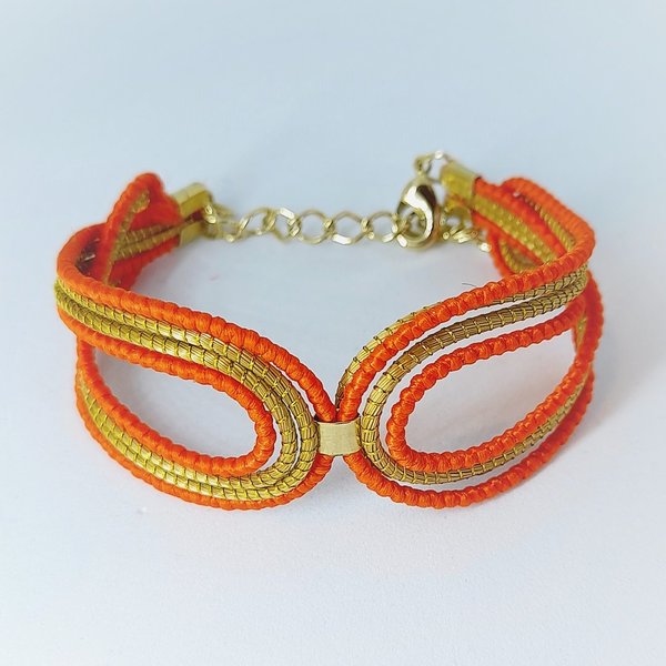 Armband aus Goldgras Orange