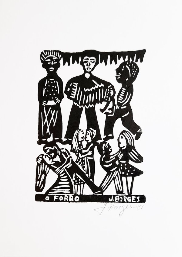 Forró - Holzschnitt J.Borges 33 x 24 cm