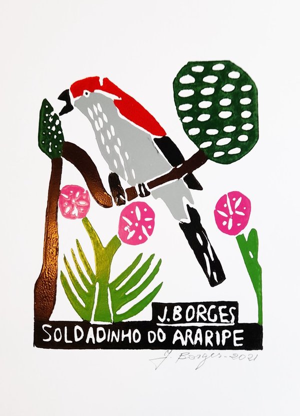 kleiner Soldat des Araripe -  Holzschnitt J.Borges 33 x 24 cm