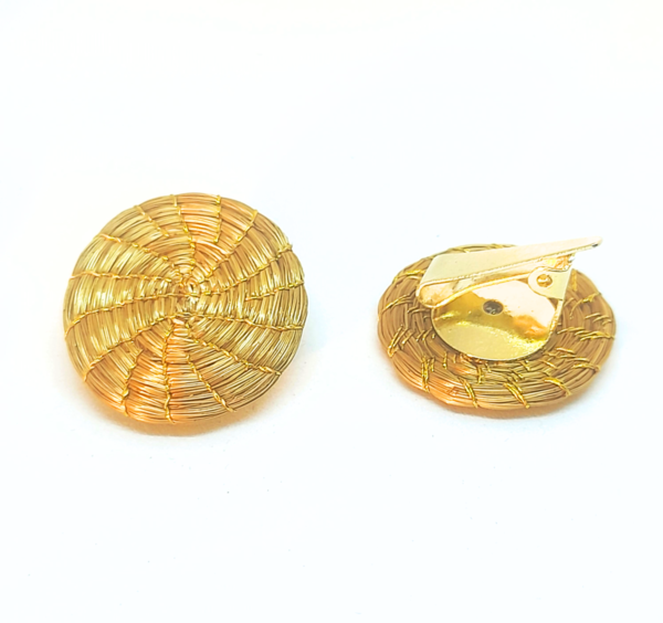 Ohrclips Goldgras 2 cm und 2,5 cm