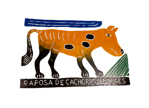 Raposa de Cachorro (Hundsfuchs) - Holzschnitt J.Borges 33 x 24 cm