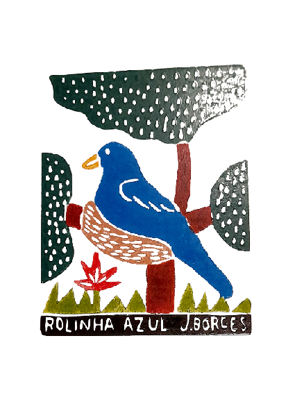 Rolinha Azul (blauer Rolinha )- Holzschnitt J.Borges 33 x 24 cm